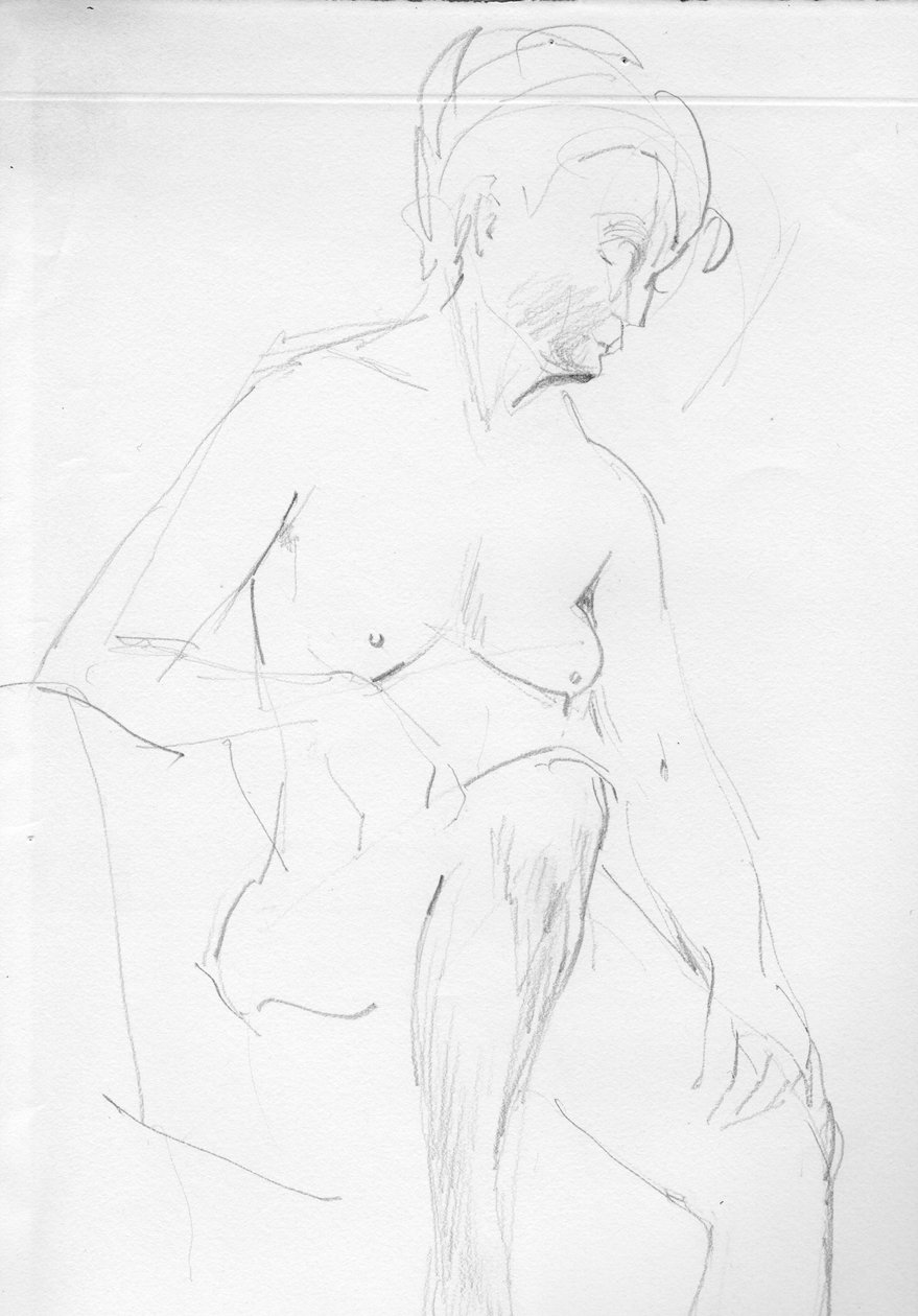 Nøgen kvinde siddende, c1950. af Shirley Markham