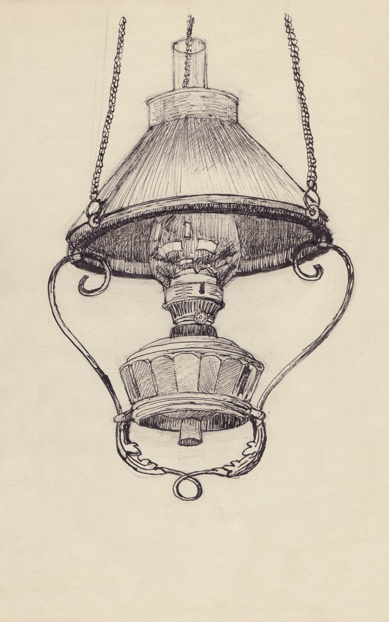 Paraffinlampe, c1950. af Shirley Markham