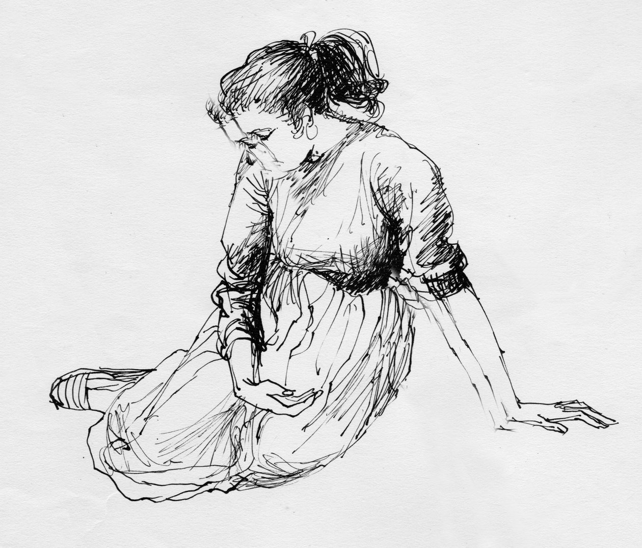 Siddende kvinde, c1950. af Shirley Markham
