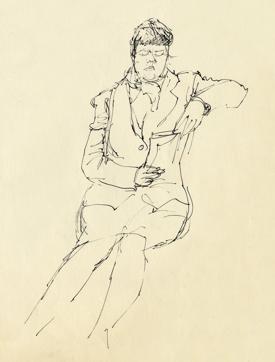 Siddende kvinde læser, 1953. af Shirley Markham