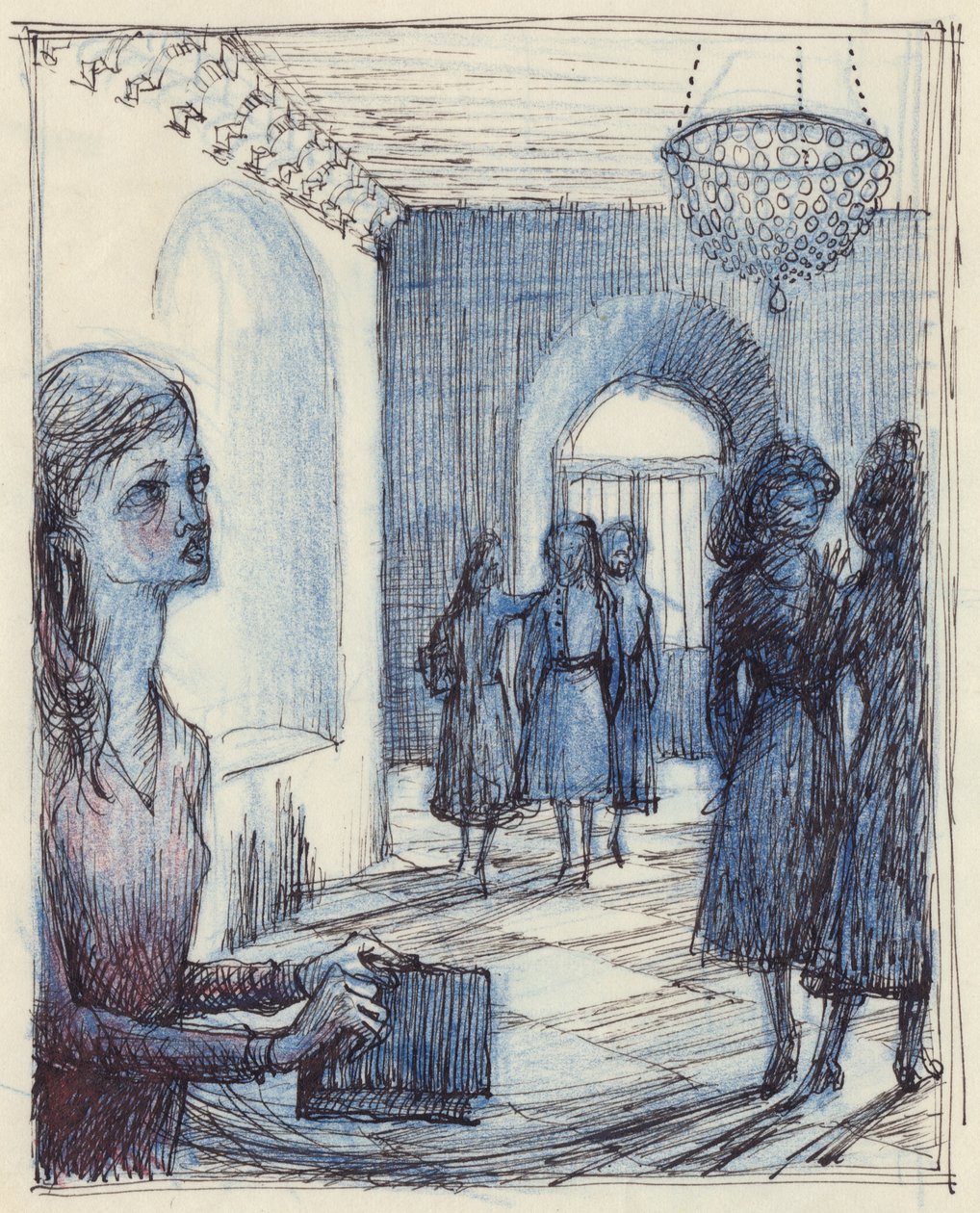 Kvinde med en pung, c1952. af Shirley Markham