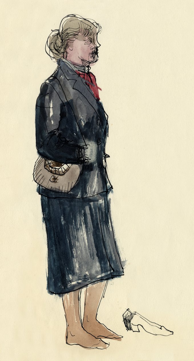 Kvinde i strømpefødder, 1953. af Shirley Markham