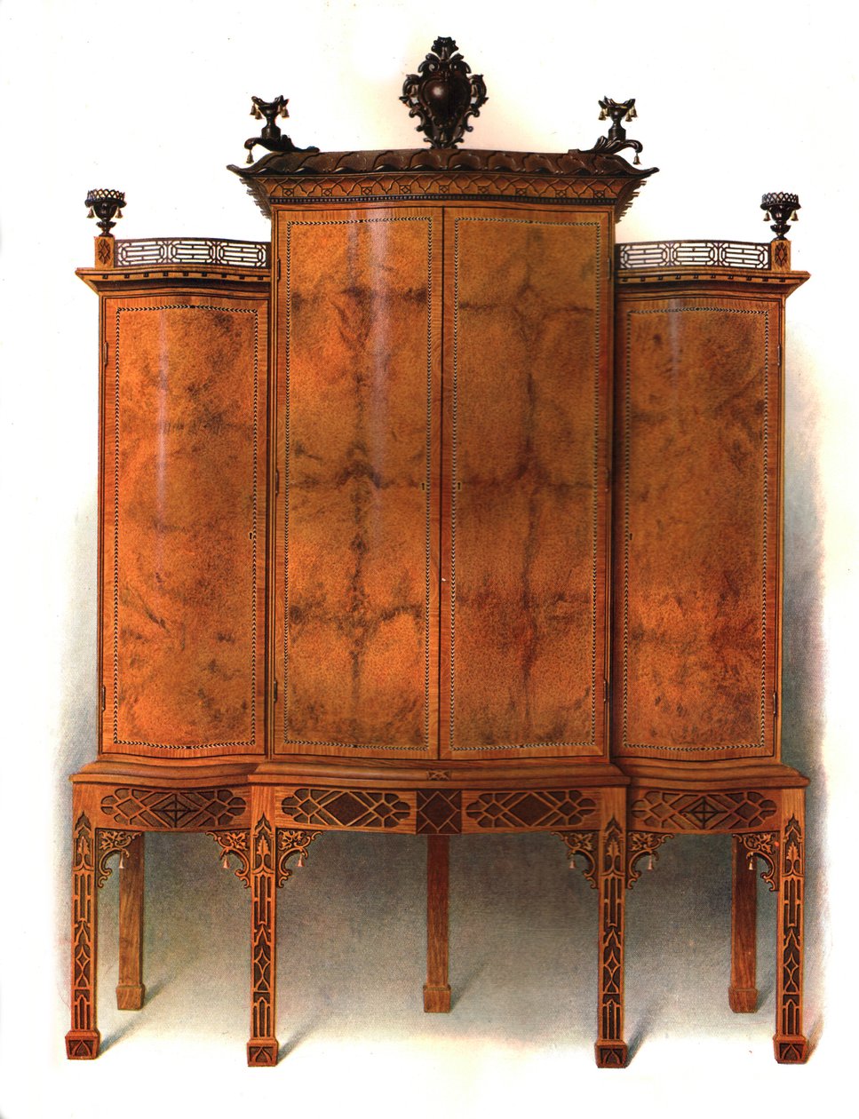Amboyna og palisander skab, 1906 af Shirley Charles Llewellyn Slocombe