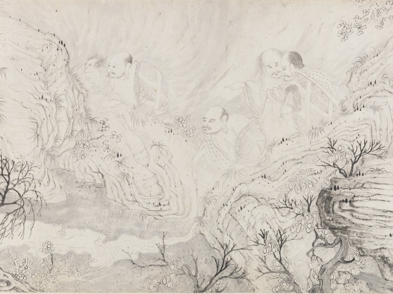 The Sixteen Luohans, dateret 1667. af Shitao