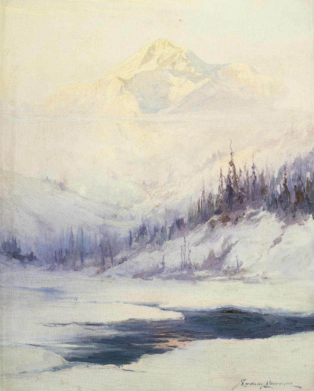 Winter Morning, Mount Mckinley, Alaska af Sidney Laurence