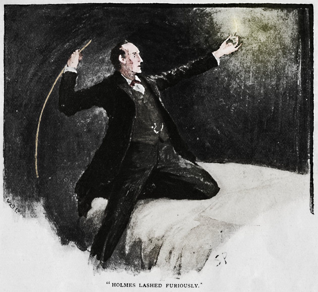 Holmes Lashed Furiously, 1892 af Sidney Paget