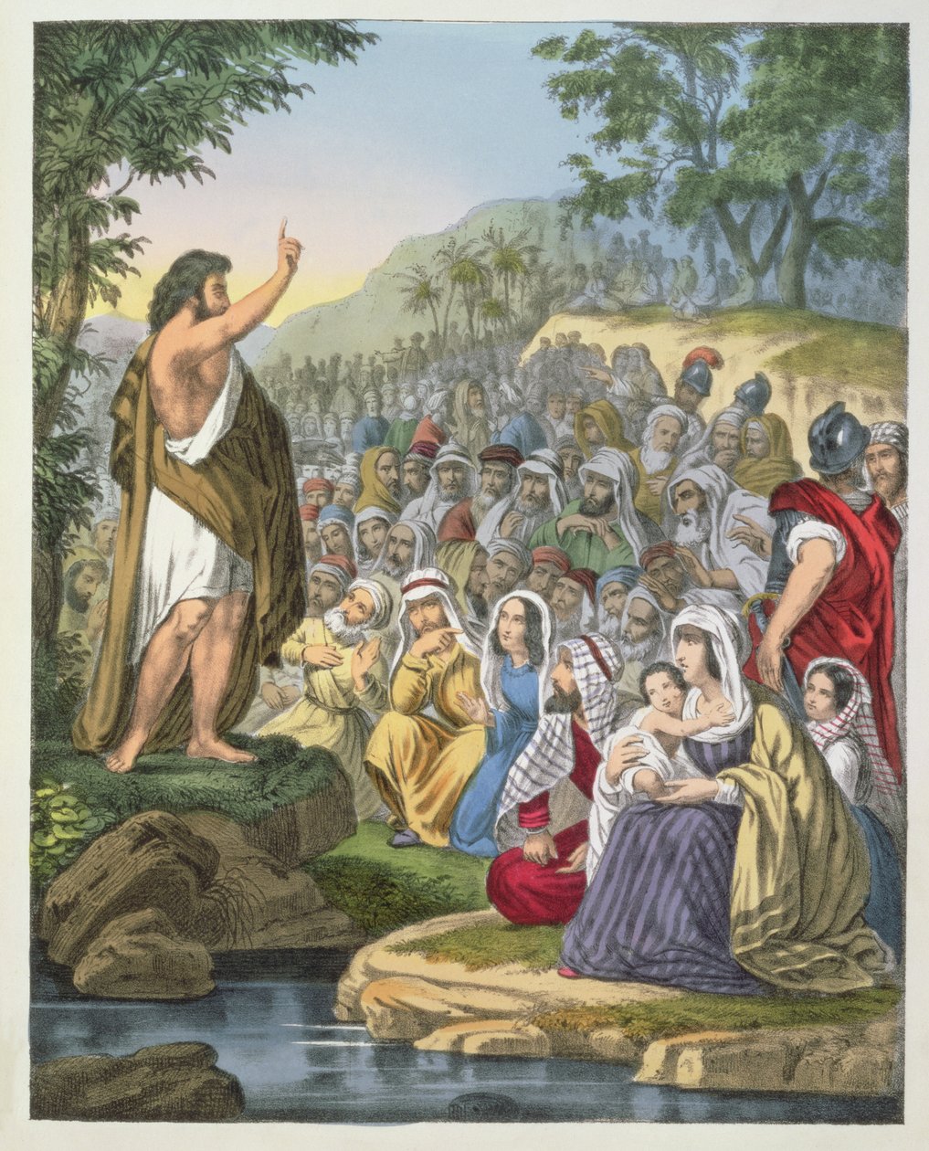 John Preaching in the Wilderness, fra en bibel trykt af Edward Gover, 1870