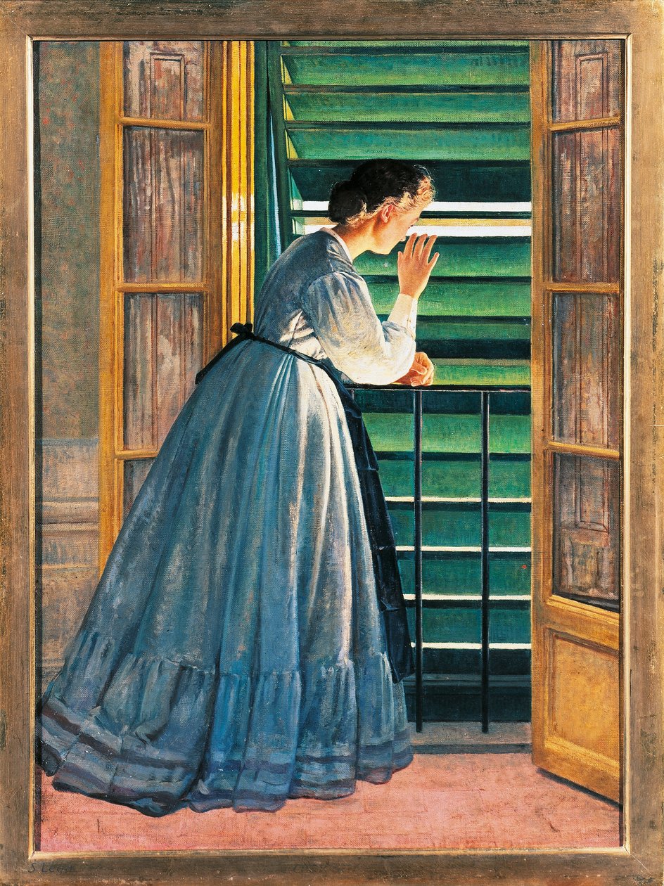 Curiosity, af Silvestro Lega (1826-1895). af Silvestro Lega