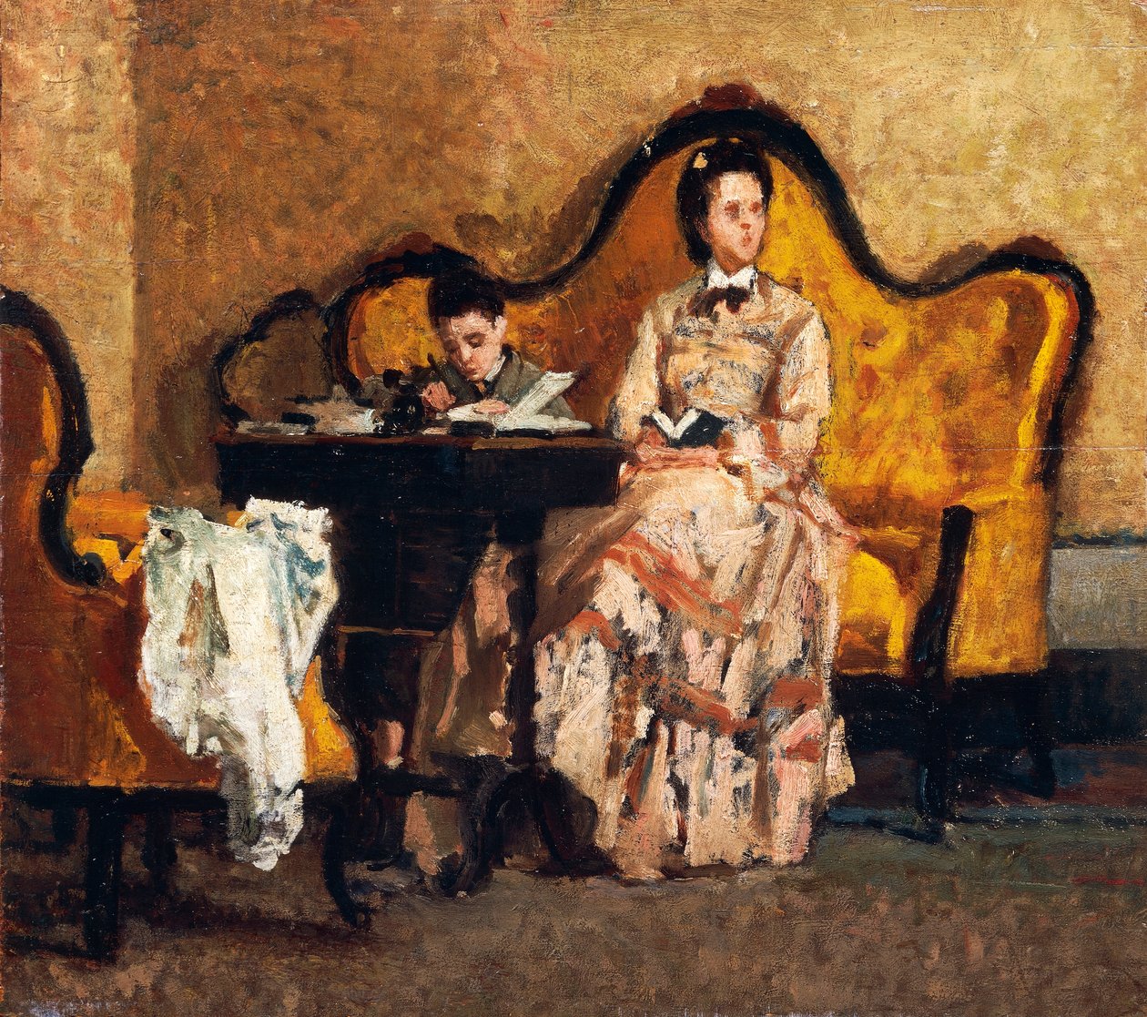 Hjemmearbejde, af Silvestro Lega (1826-1895) af Silvestro Lega