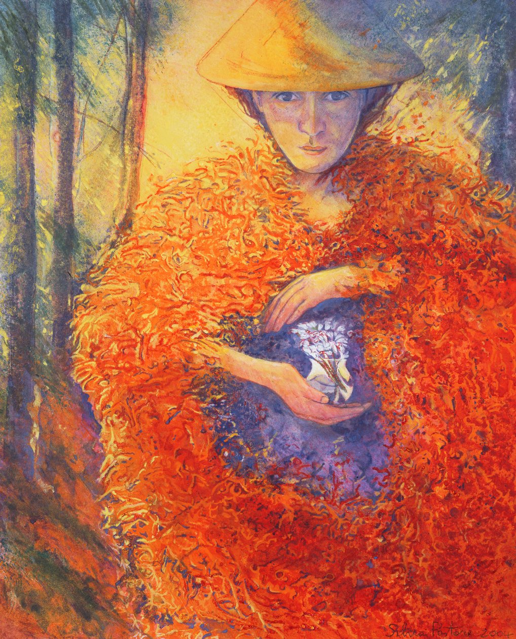 The Keeper of the Flowers, 2004 (wc på papir) af Silvia Pastore