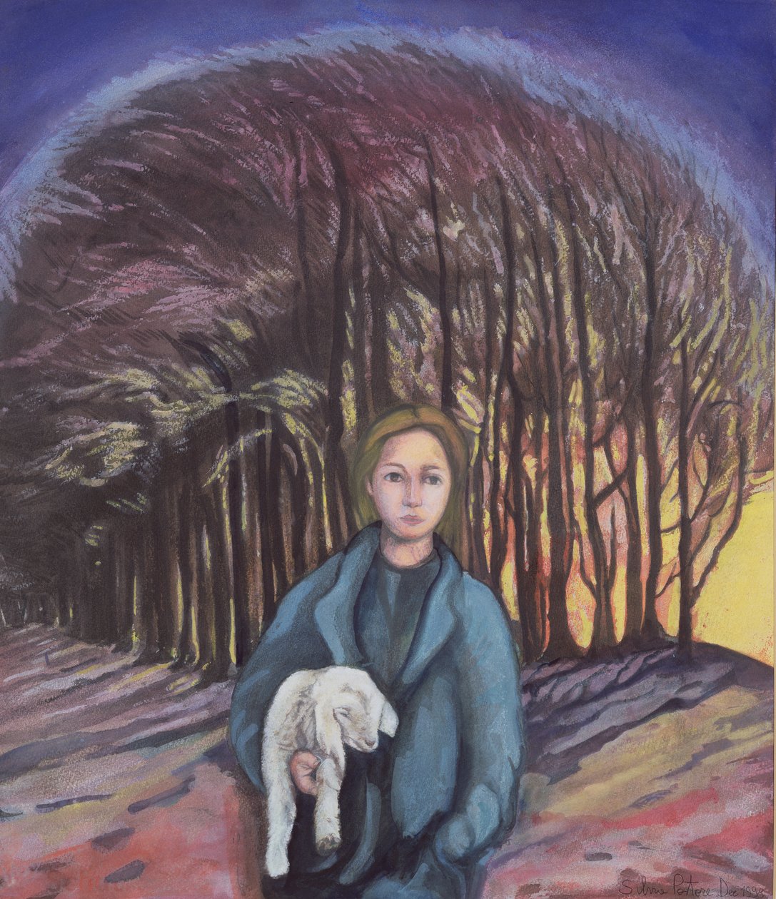 Lammet, 1999 (wc på papir) af Silvia Pastore