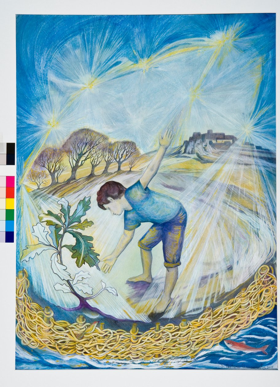 The Maker of the Charmed Garden (blandet medier på papir) af Silvia Pastore