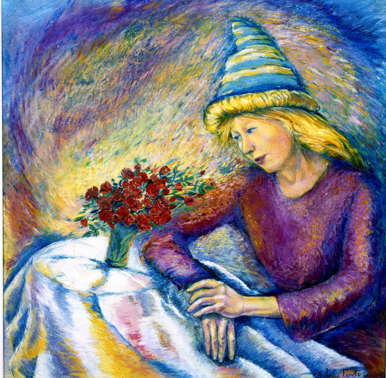 Samtale, 2005 (pastellfarver) af Silvia Pastore