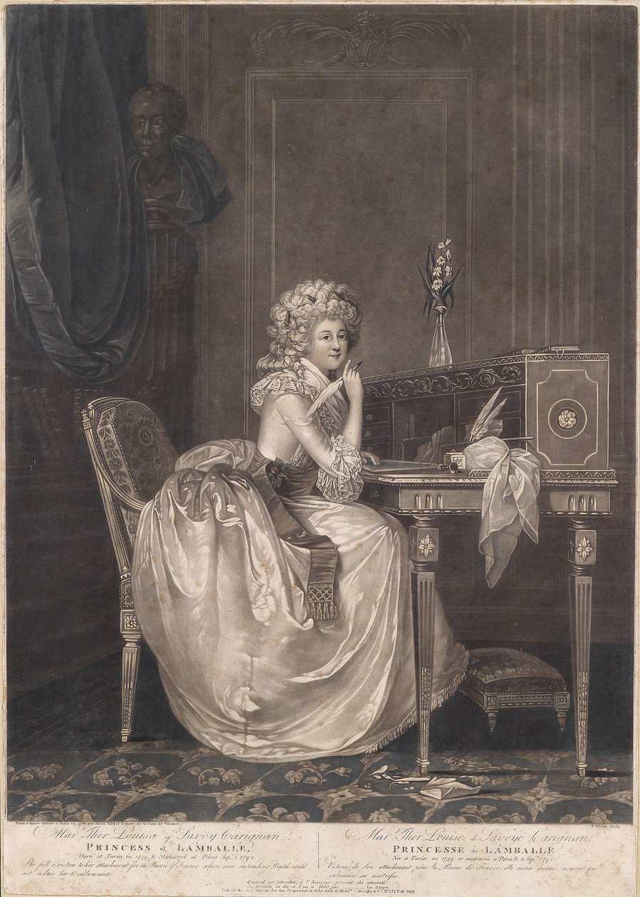 Portræt af Madame de Lamballe (1749-1792) af Simon Malgo