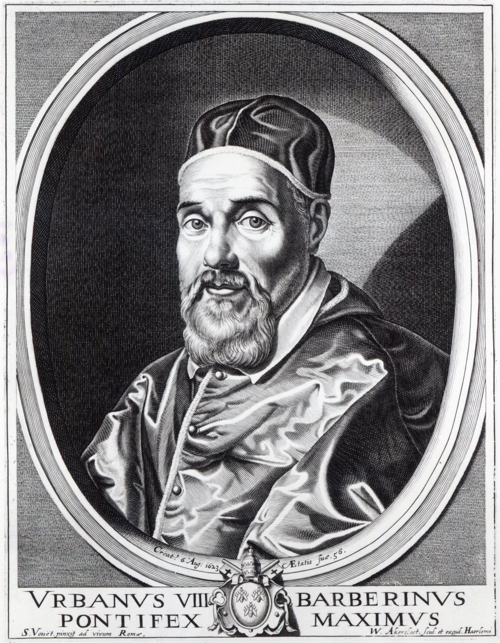 Pave Urban VIII, graveret af Willem Outgertsz Akersloot af Simon Vouet