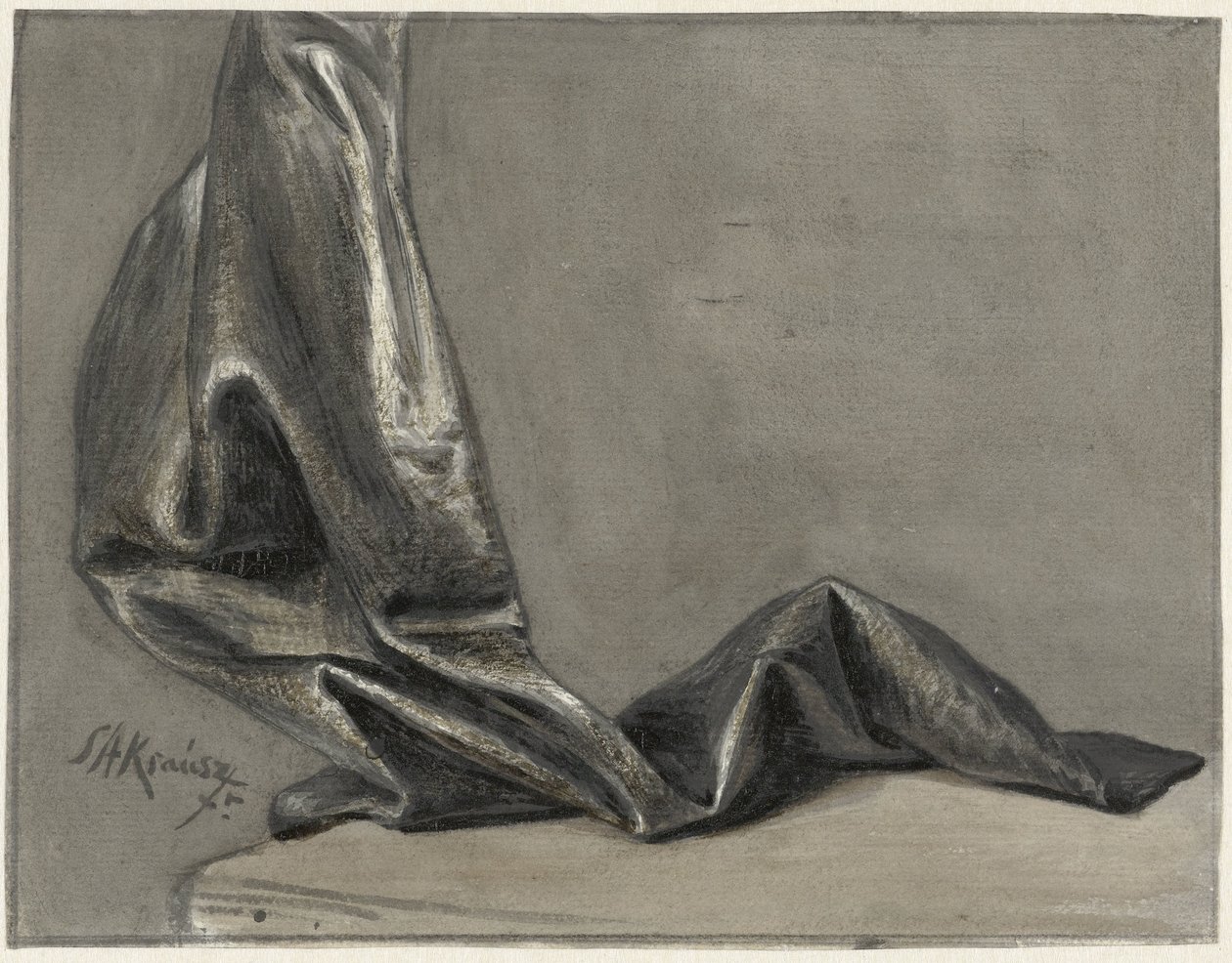 Draperiestudie af Simon Andreas Krausz