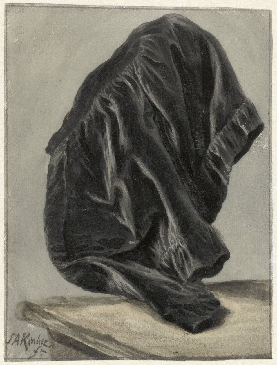 Draperiestudie af Simon Andreas Krausz