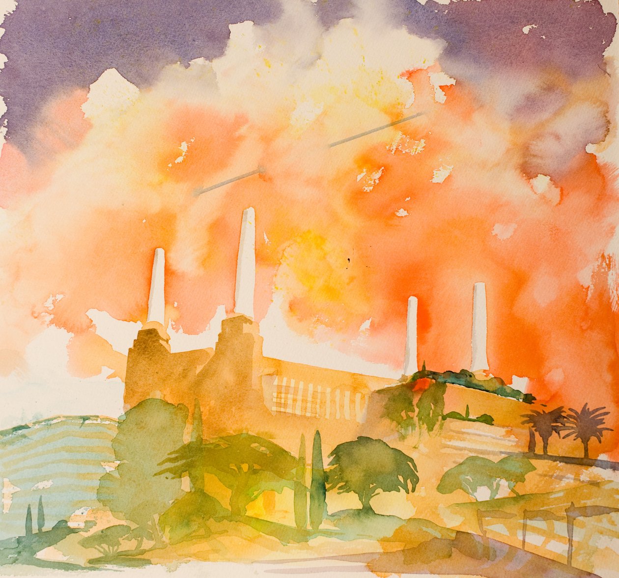 Battersea Beautiful, 2016 (akvarel) af Simon Fletcher