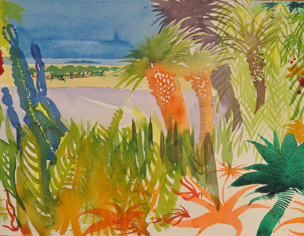Kaktushave, 2016 (akvarel) af Simon Fletcher