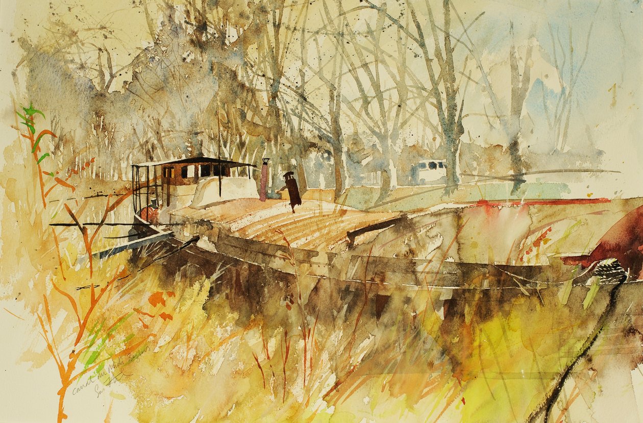 Canal du Midi, 2000 (akvarel) af Simon Fletcher