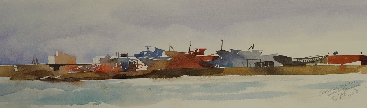 Chantier marine 2008 (akvarel) af Simon Fletcher