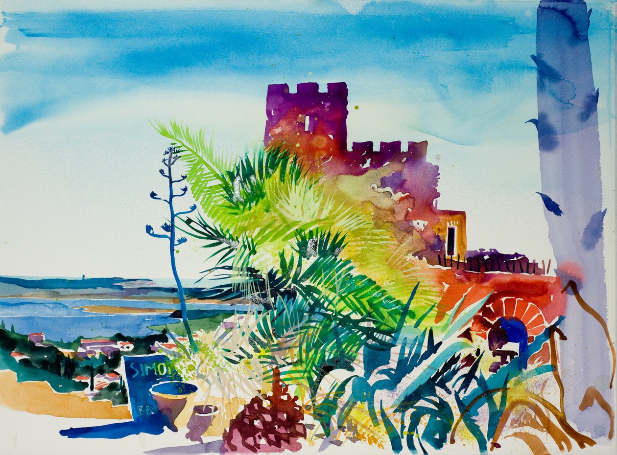 Fitou, 2011 (akvarel) af Simon Fletcher