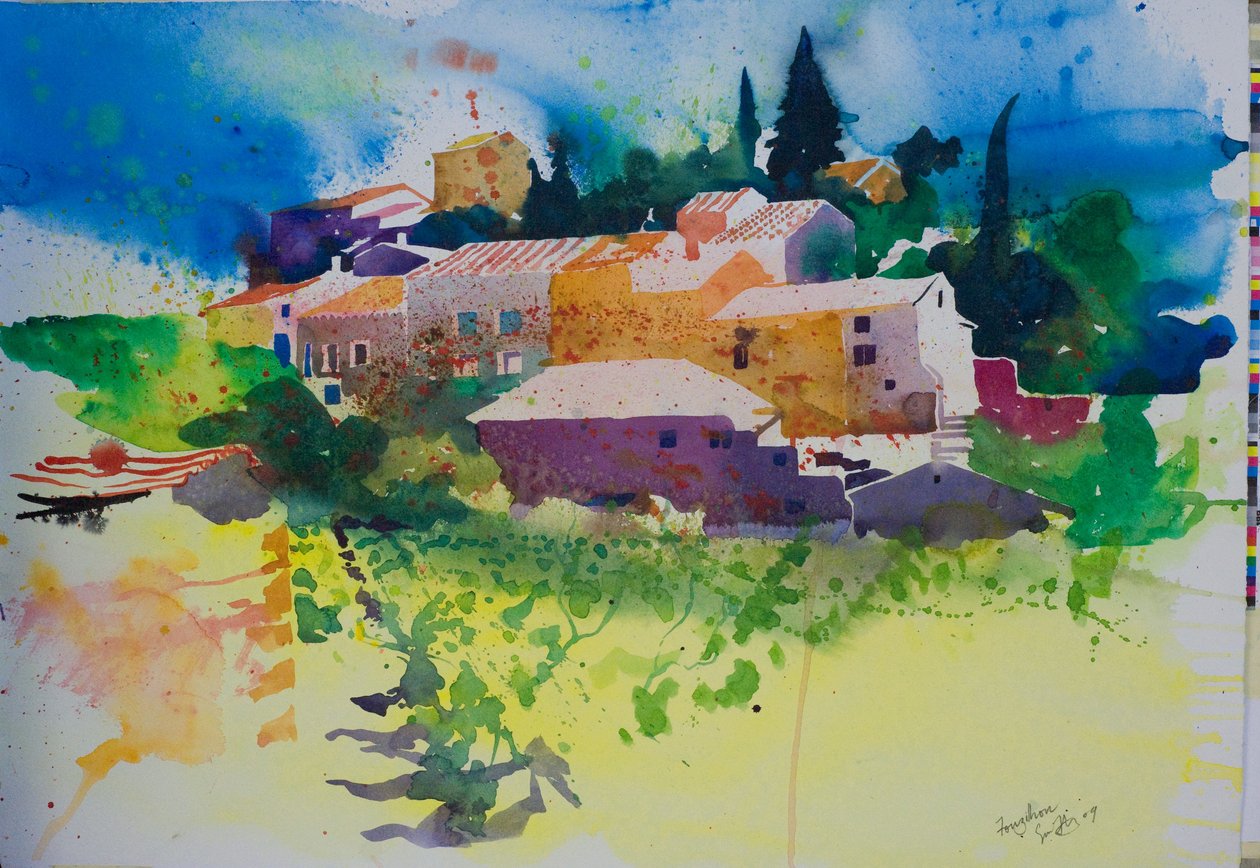Fouzilhon, 2009 (akvarel) af Simon Fletcher