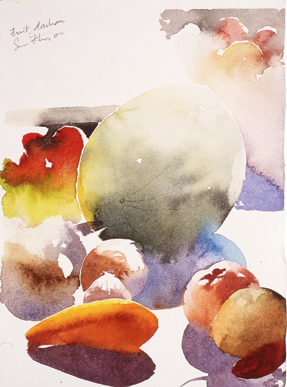 Frugt, Aschau, 2000 (akvarel) af Simon Fletcher