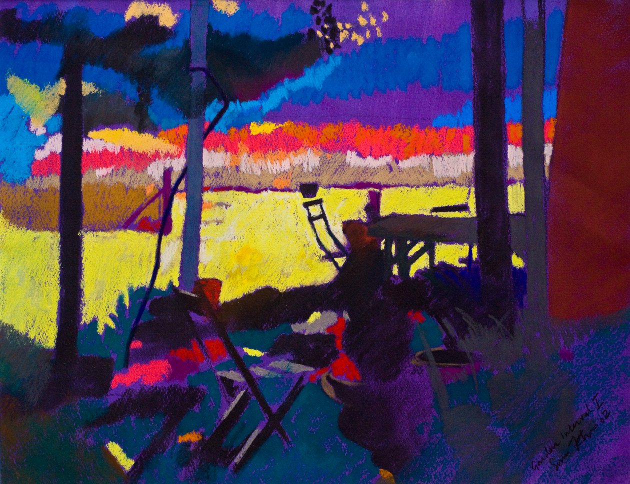 Garden Interval 1 (pastel på papir) af Simon Fletcher