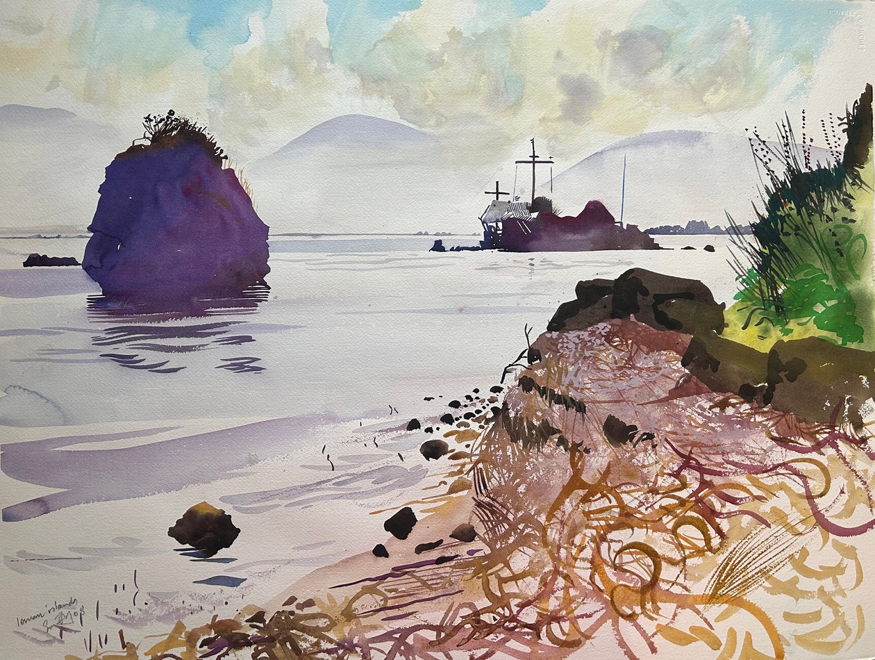 Ioniske Øer, 2008 (akvarel) af Simon Fletcher