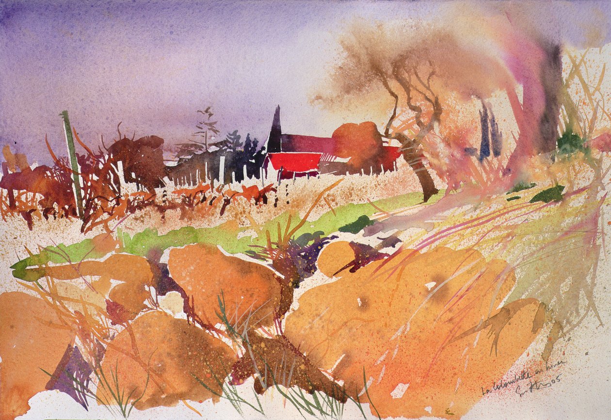 La colombette en hiver, Frankrig, 2004 (akvarel) af Simon Fletcher