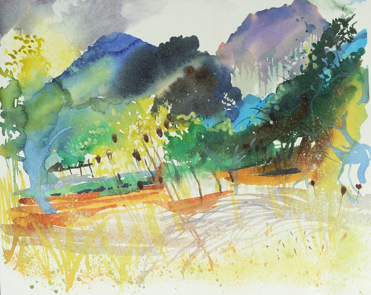 Det nordlige Mallorca, 2016 (akvarel) af Simon Fletcher