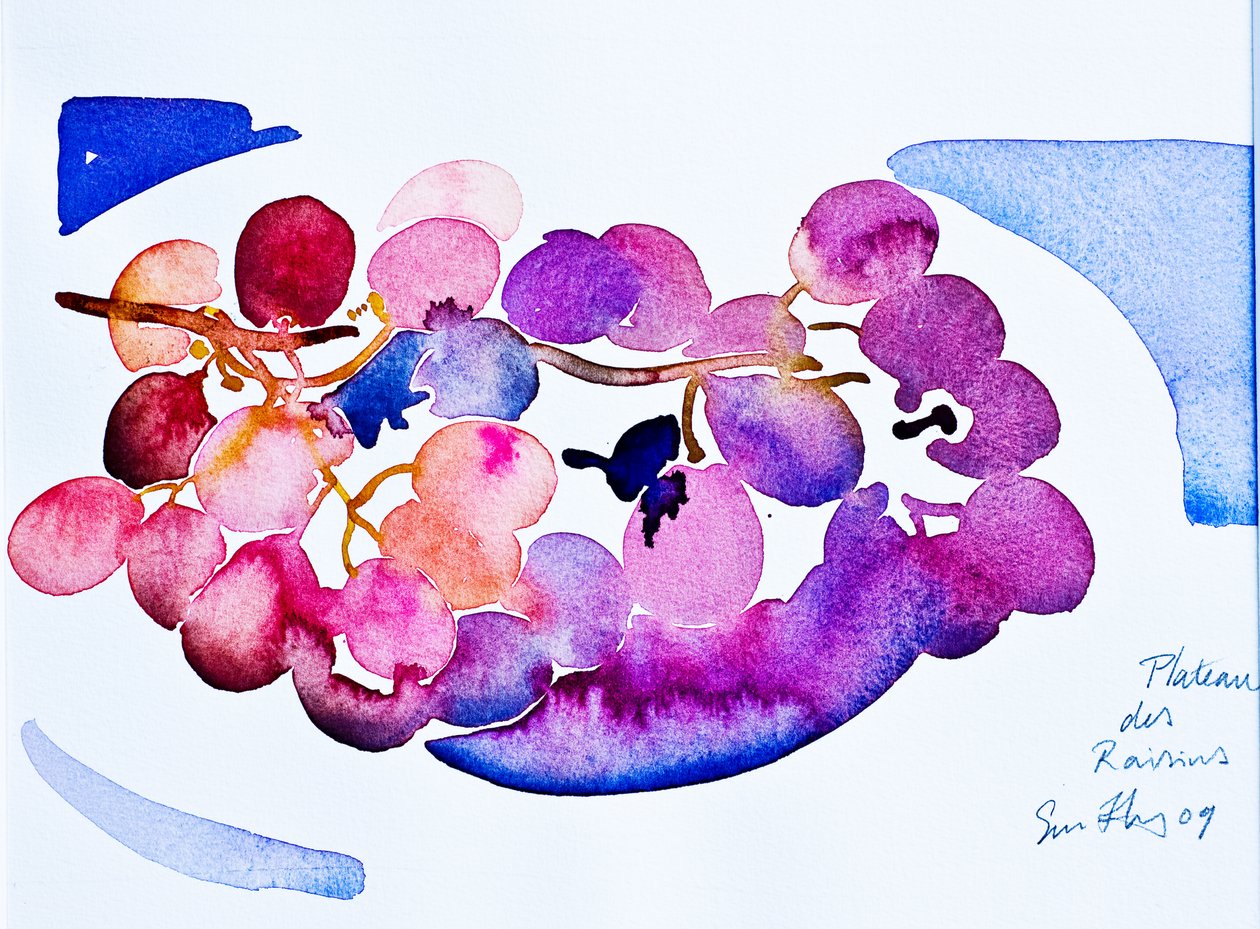 Plateau des Raisins (akvarel på papir) af Simon Fletcher