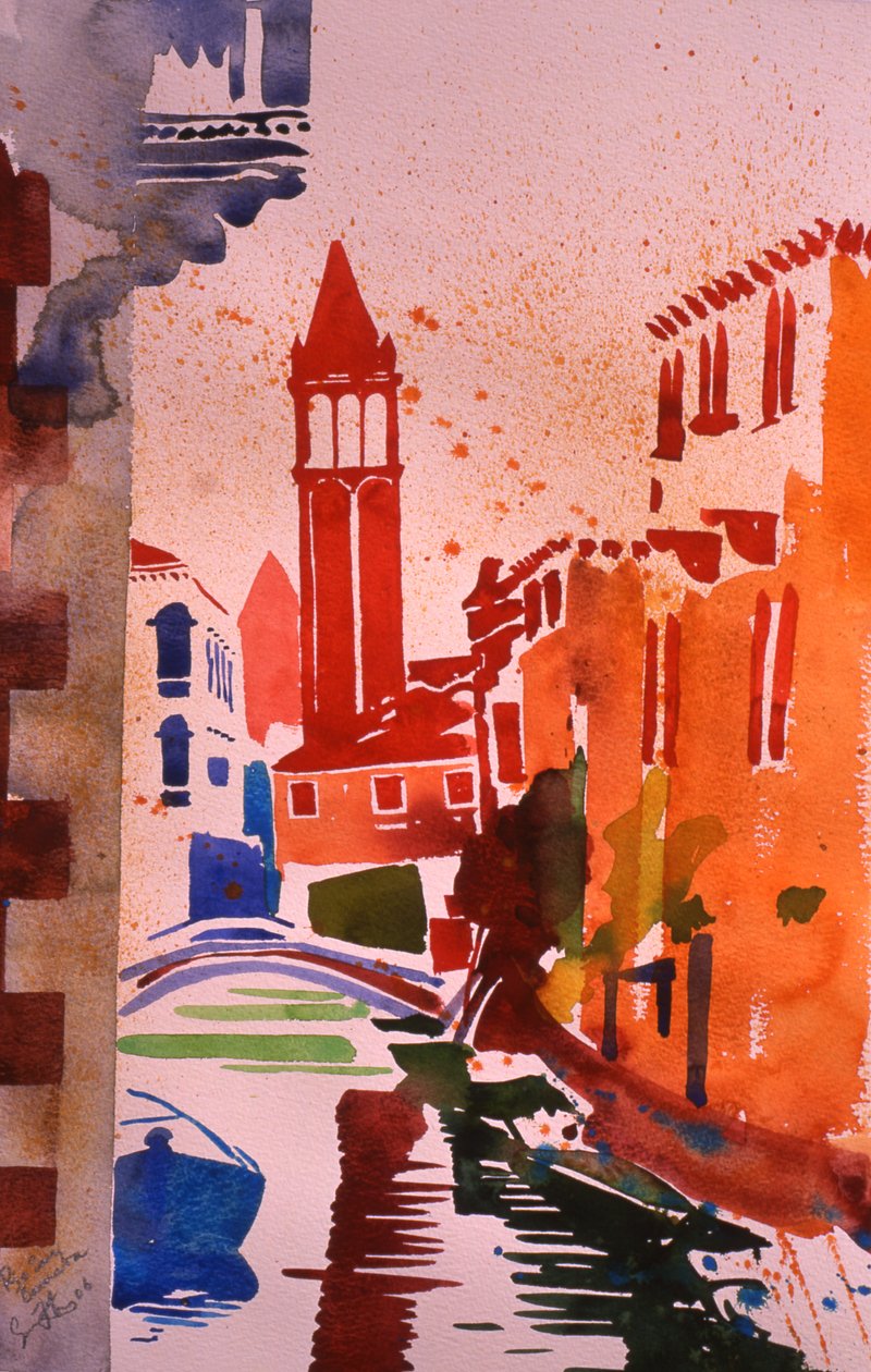 Rio San Barnaba, 2006 (akvarel på papir) af Simon Fletcher