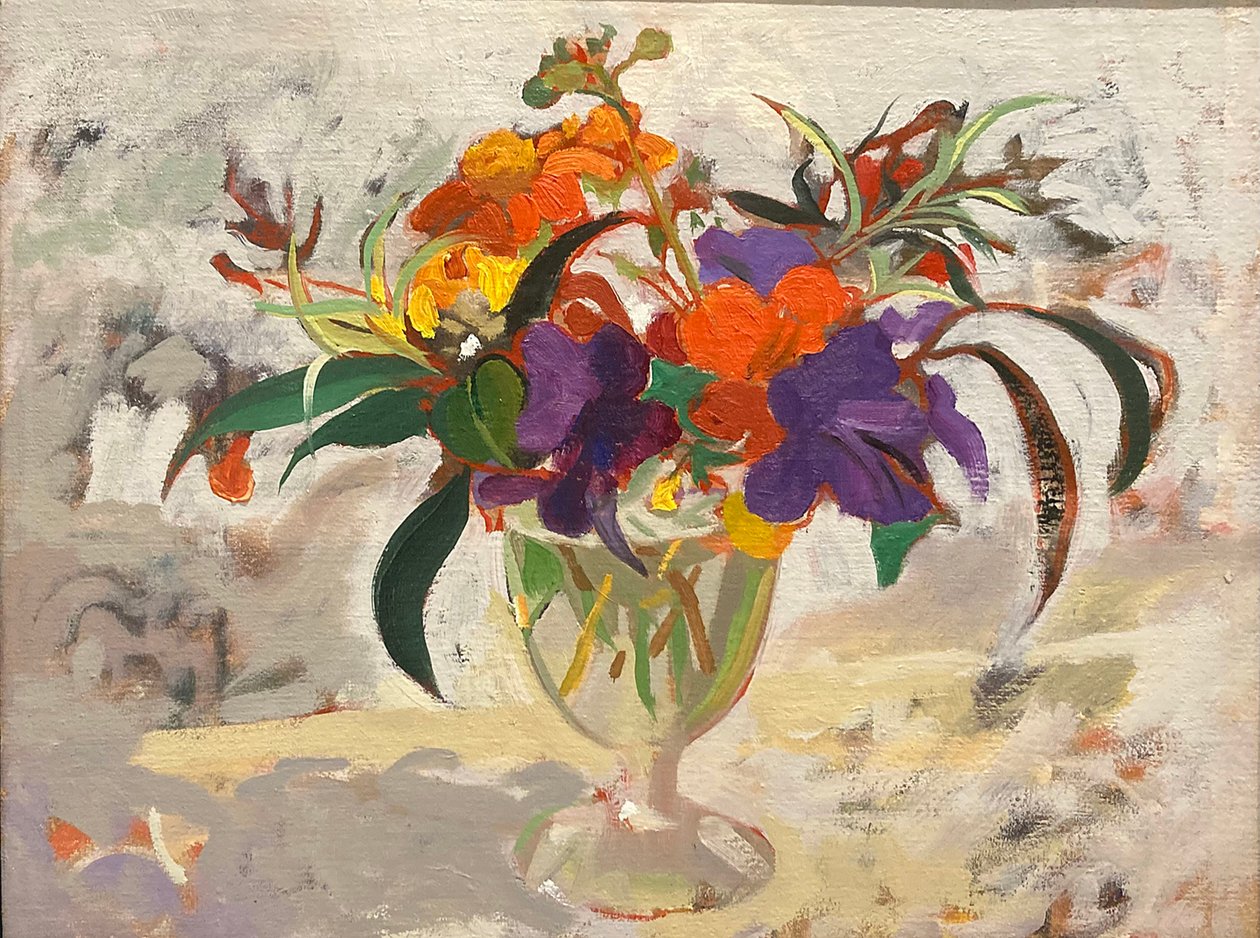 Streptocarpus  geranium (oliemaleri) af Simon Fletcher