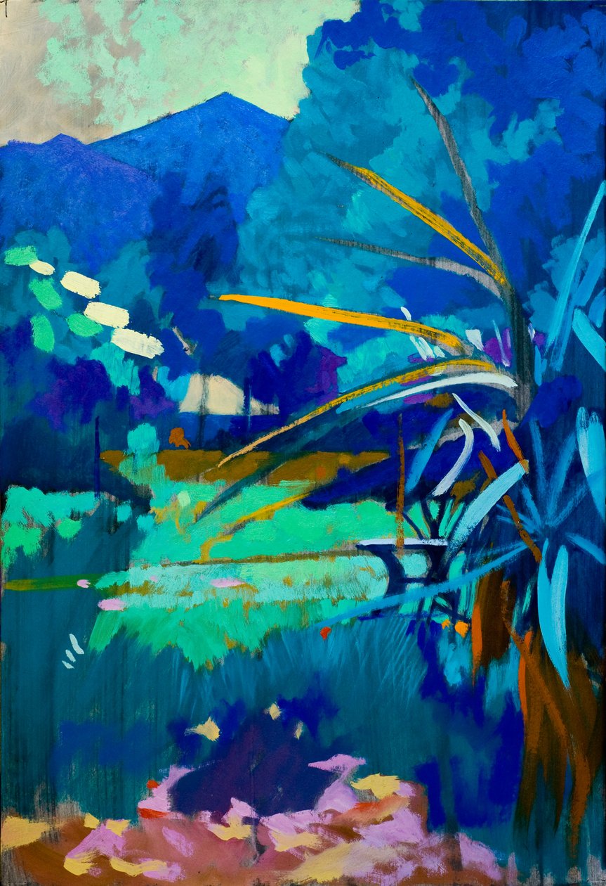Under the blue, 2012 (olie på panel) af Simon Fletcher