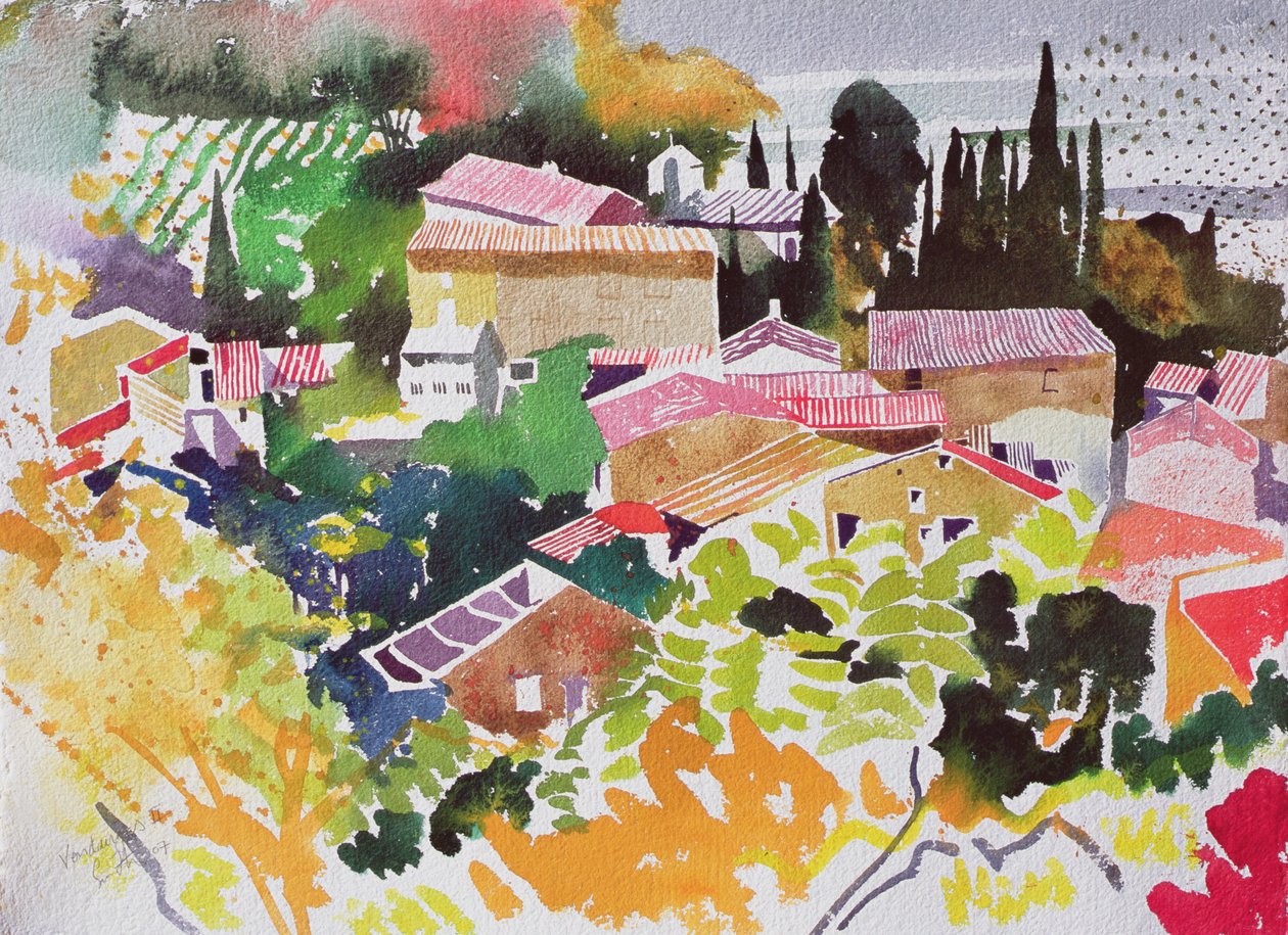 Vendanges II, Frankrig, 2012 (akvarel) af Simon Fletcher