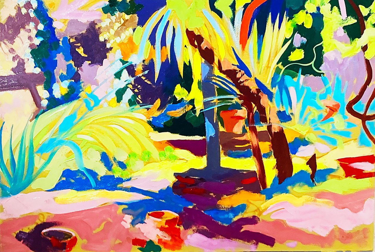 Vild sommer (olie på plade) af Simon Fletcher
