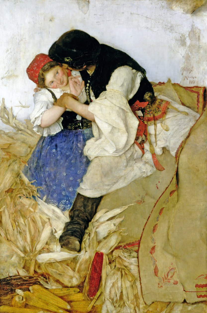 Afskalning af majs, 1885 af Simon Hollosy