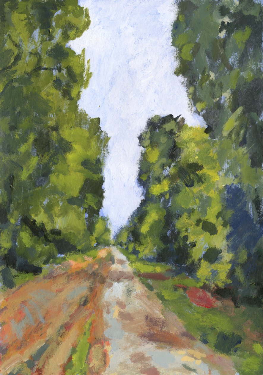 Avenue no 1, 2023 (akryl på papir) af Simon Neville