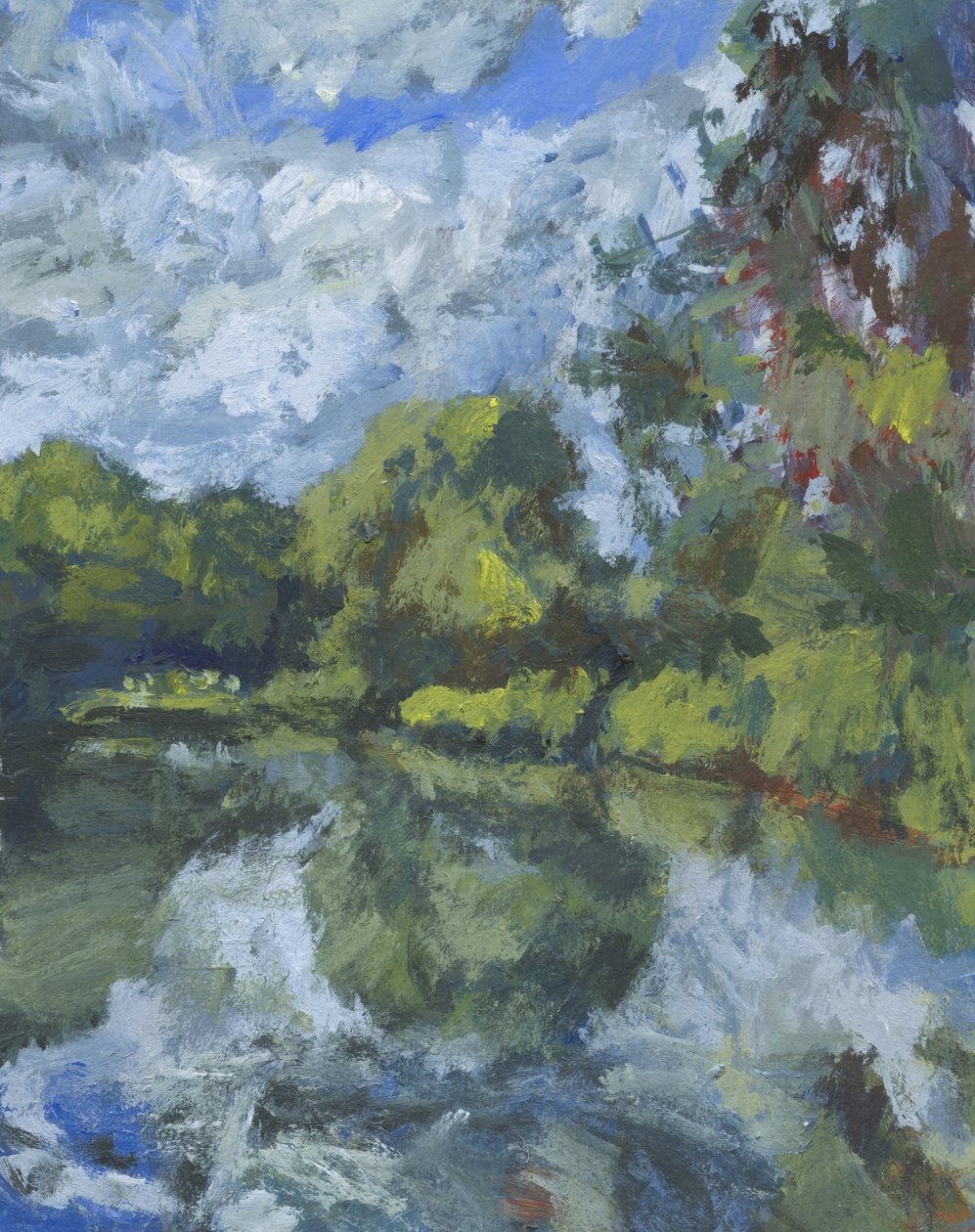 Pond 17, 2023 (akryl på papir) af Simon Neville