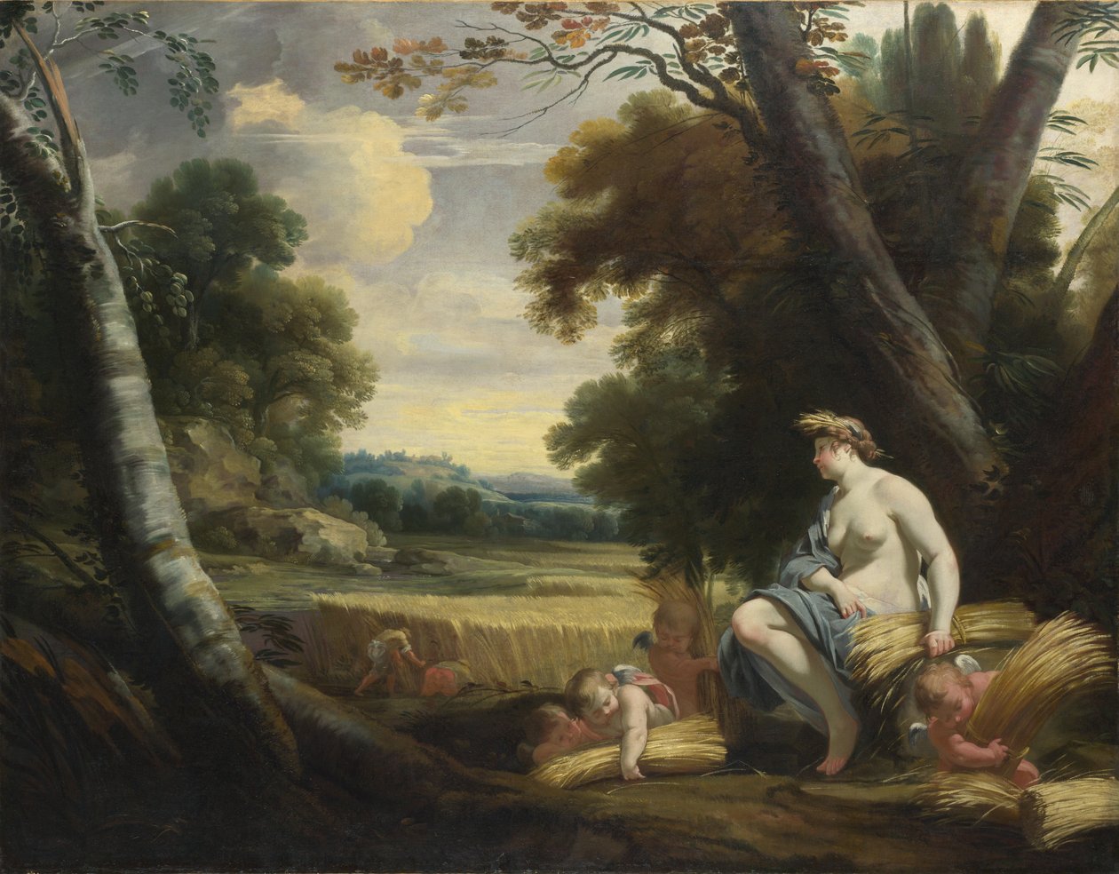 Ceres og høstamoriner, ca. 1635 af Simon Vouet