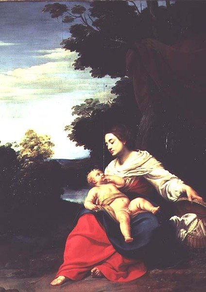 Madonna med en kurv af Simon Vouet