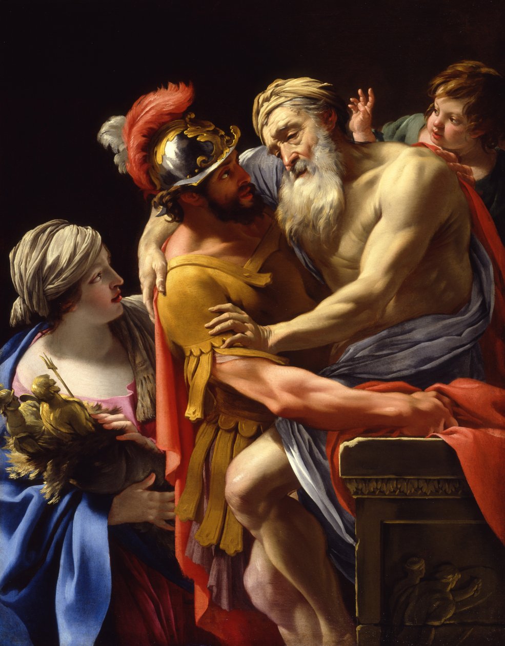 Æneas og hans far på flugt fra Troja, ca.1635 af Simon Vouet