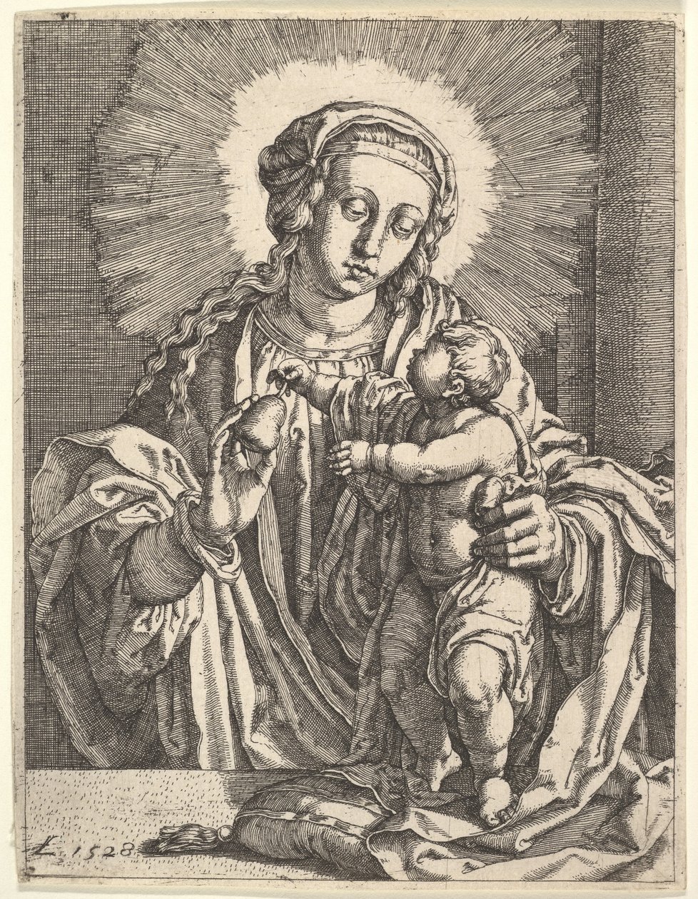 Jomfru og Barn. af Simon Wynhoutsz Frisius