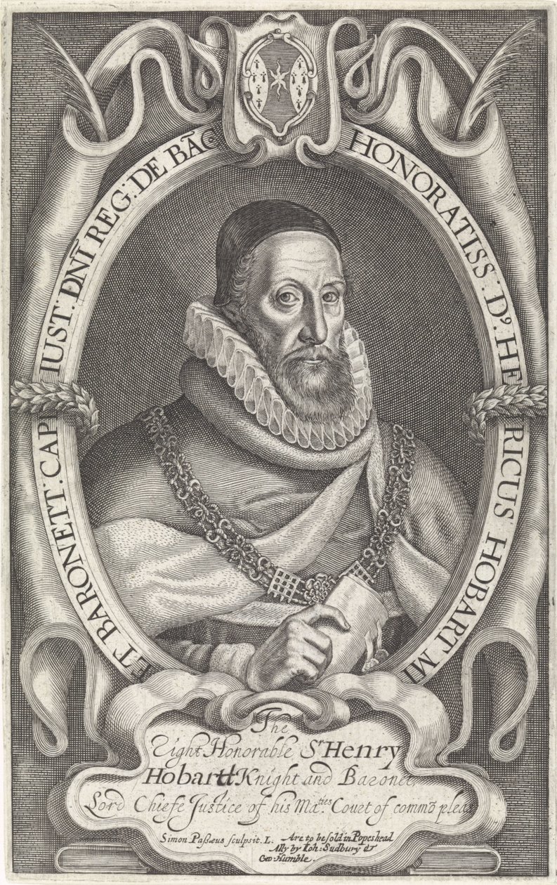 Portræt af Henry Hobart af Simon van de Passe