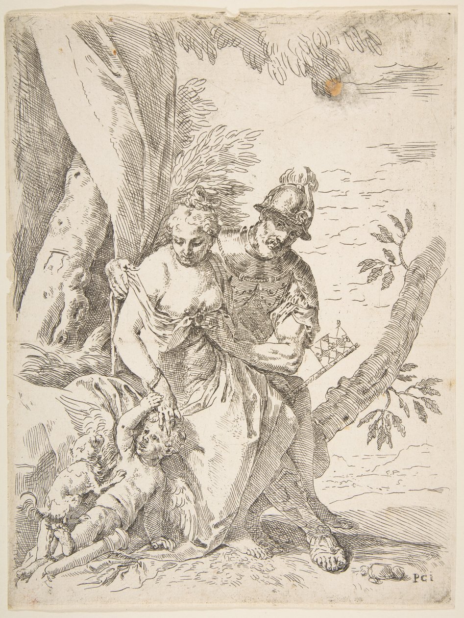 Mars, Venus og Amor af Simone Cantarini