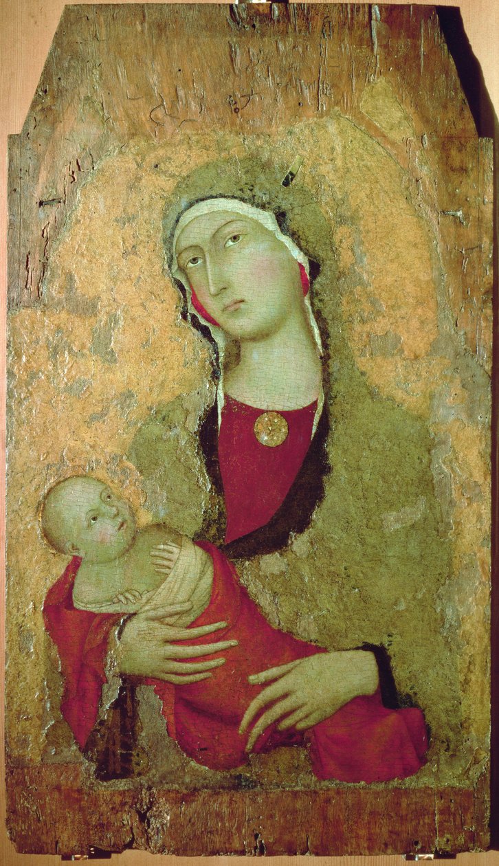 Madonna og barn (tempera på panel) af Simone Martini