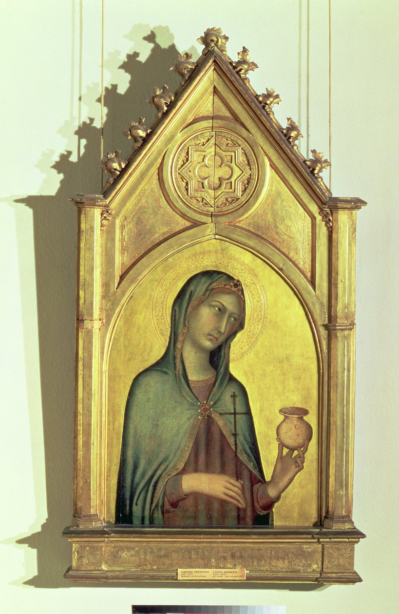 Maria Magdalen, ca.1320 (æg-tempera og guld på panel) af Simone Martini