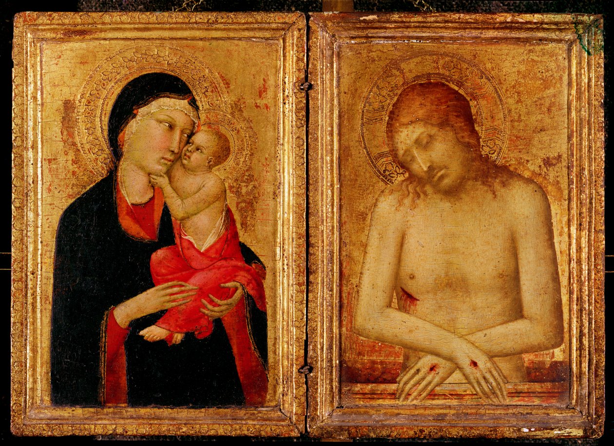 Pieta og Jomfru og Barn af Simone Martini